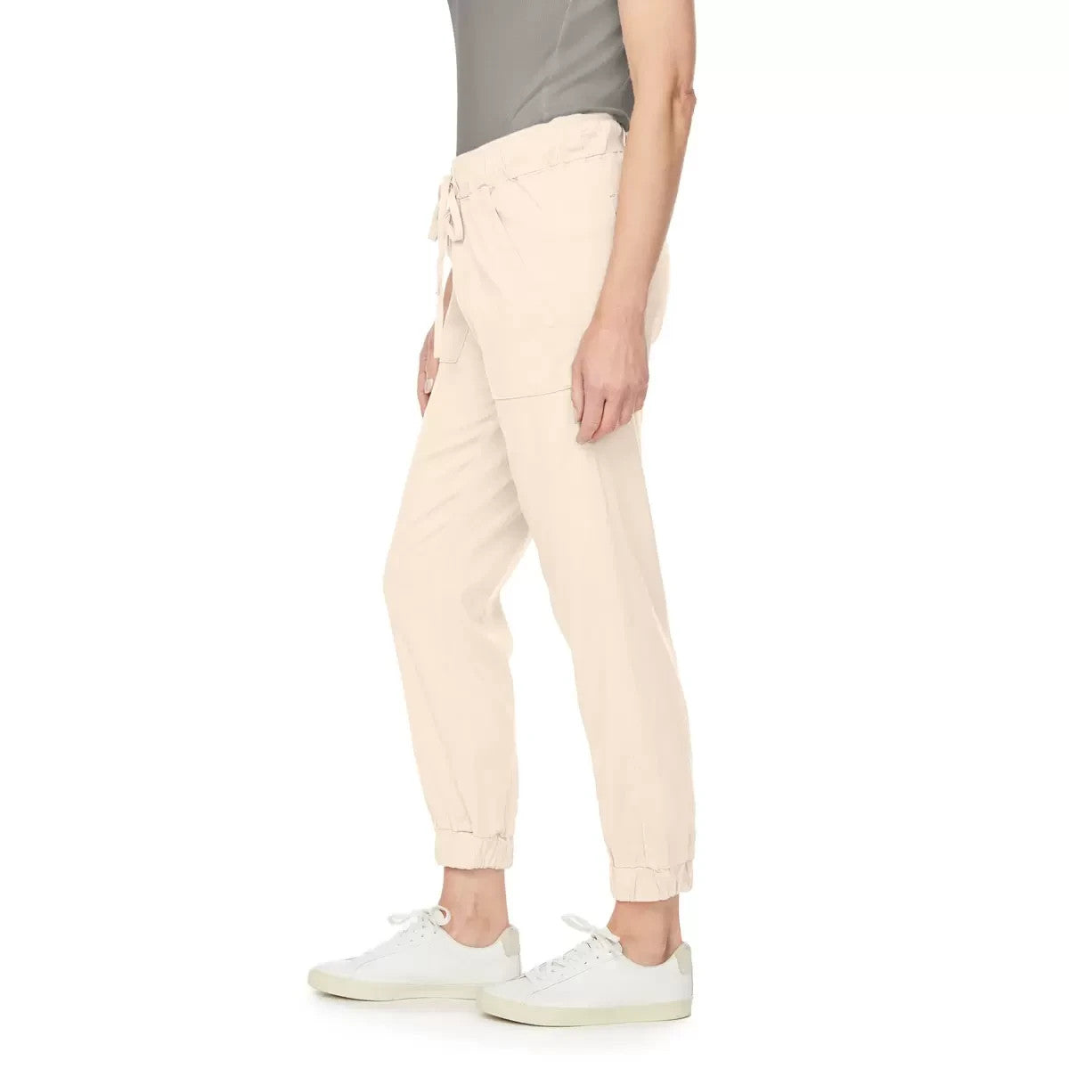 Buffalo Ladies Cargo Tencel Pant in Cream, Medium