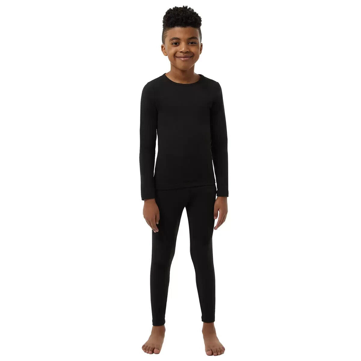 32 Heat Kids Plush Base Layer Set in Black L (10-11 years)