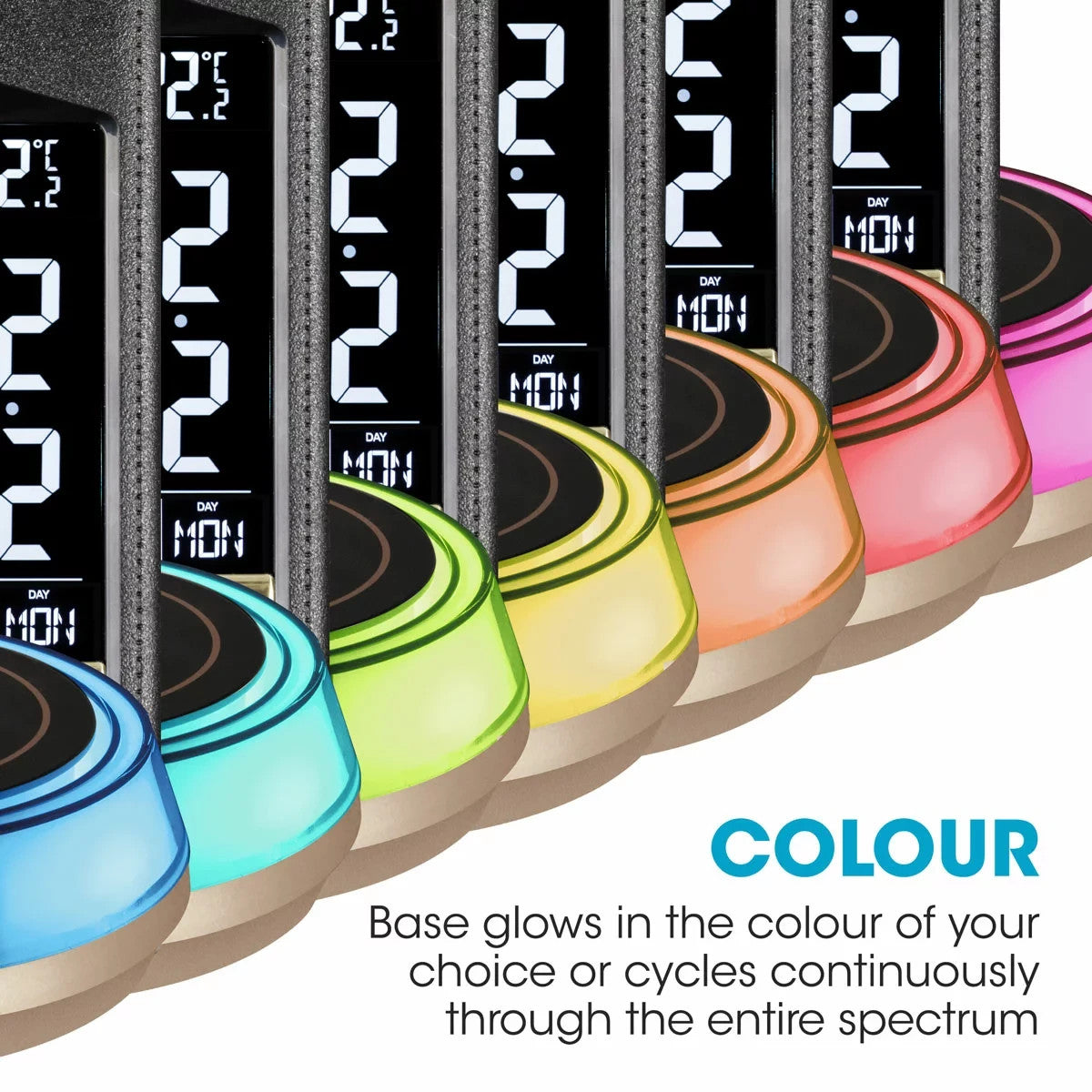 OttLite Wireless Charging LED Lamp with Colour Changing Base in Black