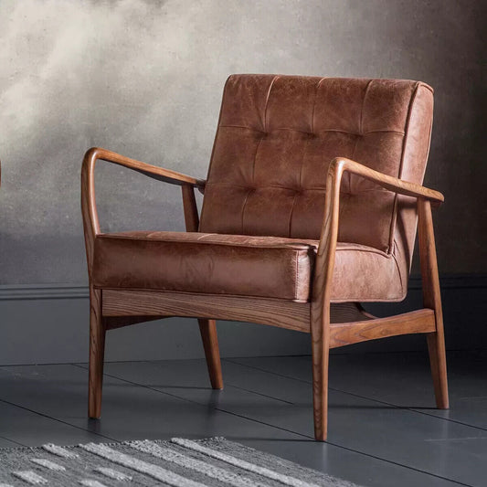 New Gallery Humber Vintage Brown Leather Armchair Stylish. Delivery available