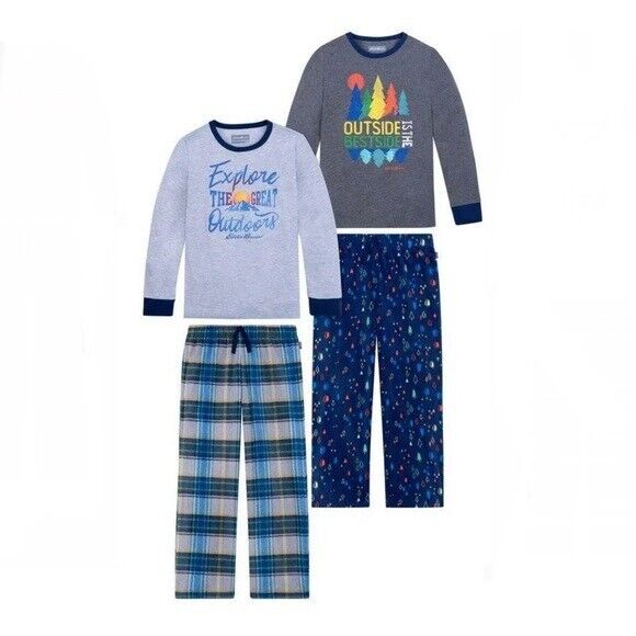 Eddie Bauer Boys 4-Piece fleece warm Pyjama Set Mix & Match 11-12 years