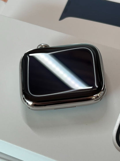 APPLE Watch Series 9 Cellular 45 mm Silver Stainless Steel Case with Storm Blue