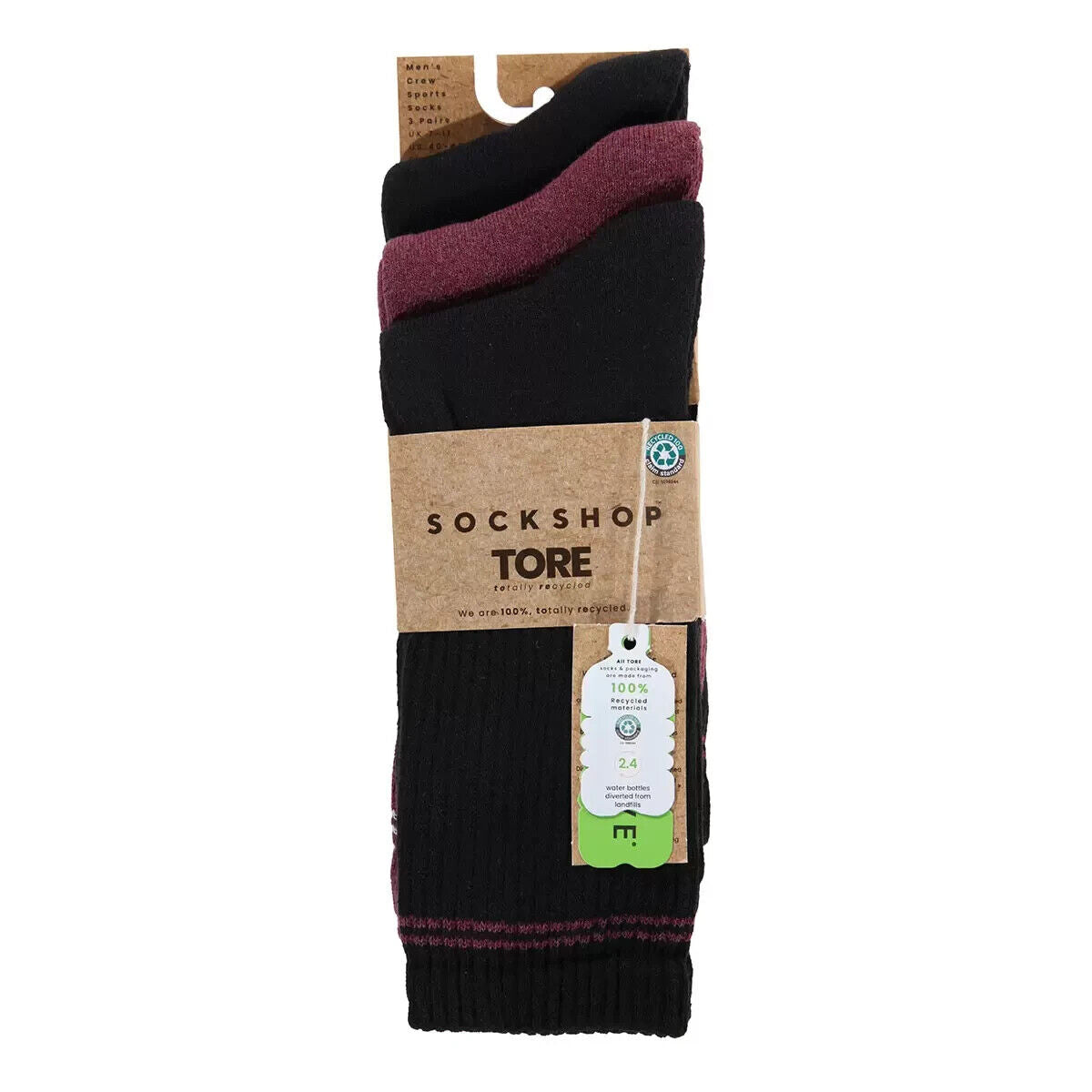 Tore Men's Fashion Crew Sports Socks UK 7-11 , 2 x 3 Pack