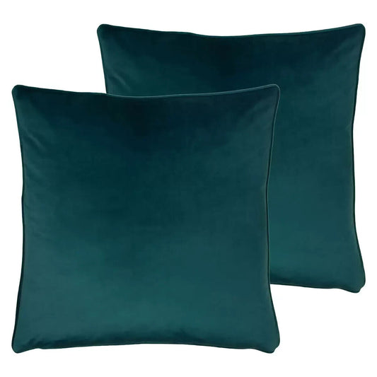 Opulence Teal Large Velvet Cushion, 2 Pack