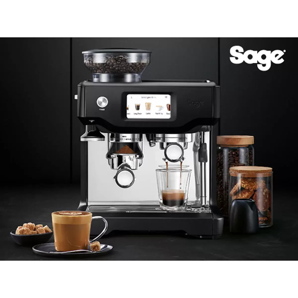 New Sage Barista SES880BTR  Black Truffle  Touch Bean to Cup Coffee Machine VAT