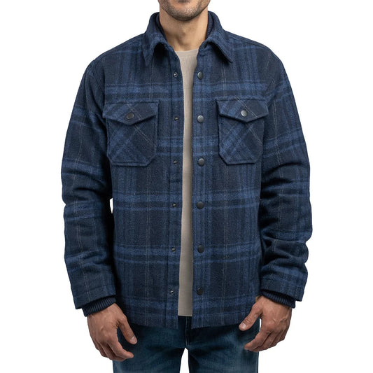 Jachs Men's Wool Blend Shacket in Navy, Medium