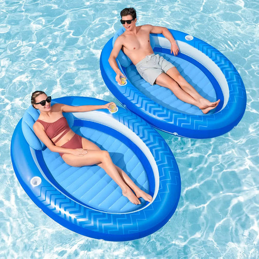 H2OGO! Comfort Plush Cove Lounger Pool Floats 2 Pack