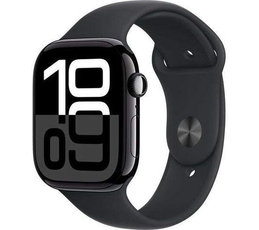 APPLE Watch Series 10 46 mm Jet Black Al Case with Black Sport Band, M/L GPS