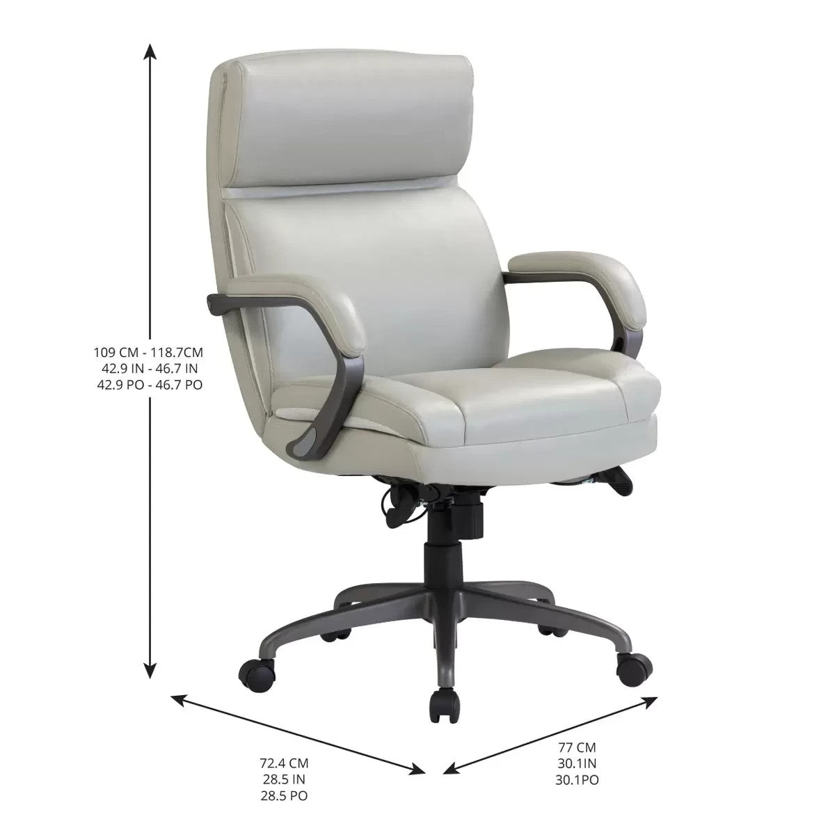 Brisa Executive Office Leather Chair Beige Premium Quality Memory Foam Seat VAT