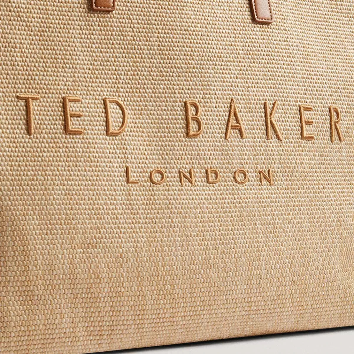 Ted Baker Pallmer Large Raffia Tote in Brown