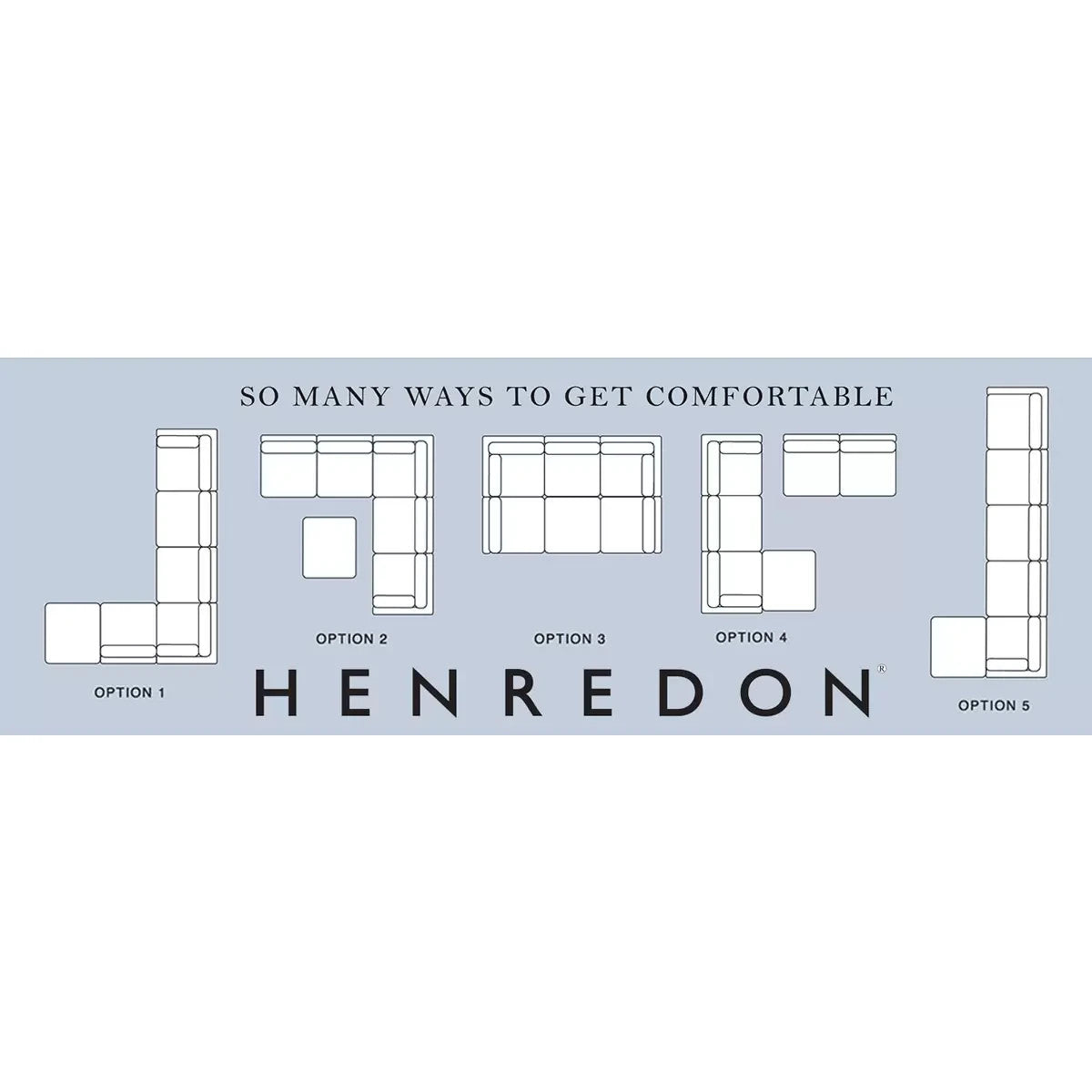Henredon Murphy Cream 6 Piece Modular Fabric Sofa Corner Ottoman