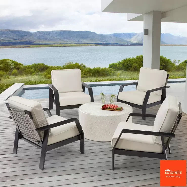 Garden Patio Chat Set West Coast Casual Urbino 5 Piece Woven / Cream RRP 1400