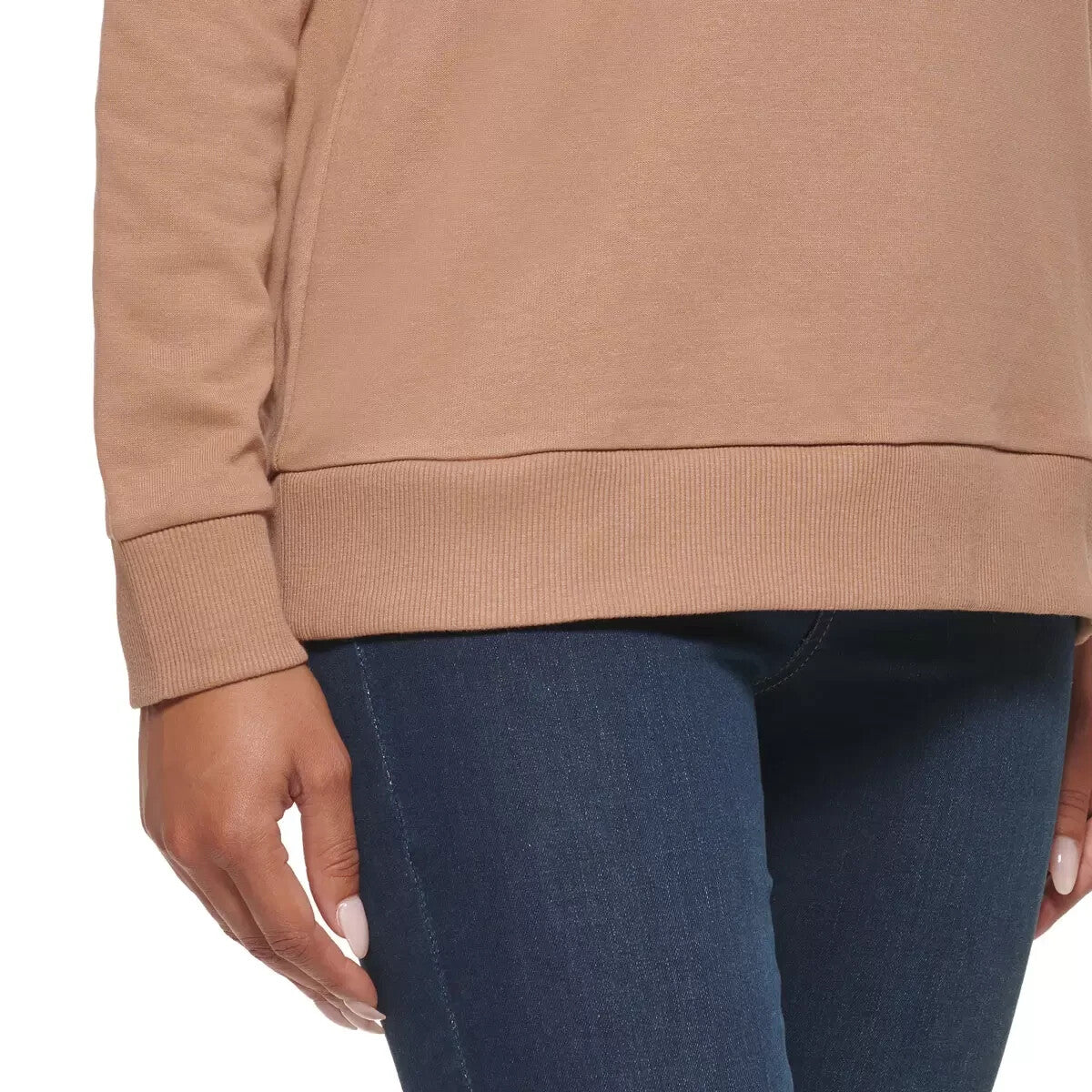 DKNY Women's Sequin Sweatshirt in Mocha Size L