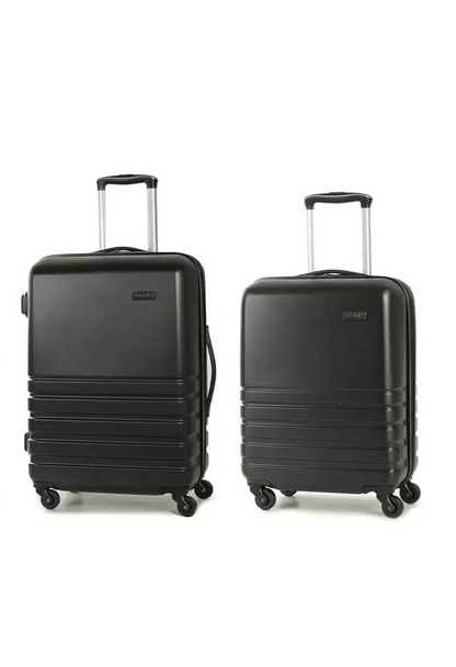 Rock Byron Piece Hardside Luggage Set in Black