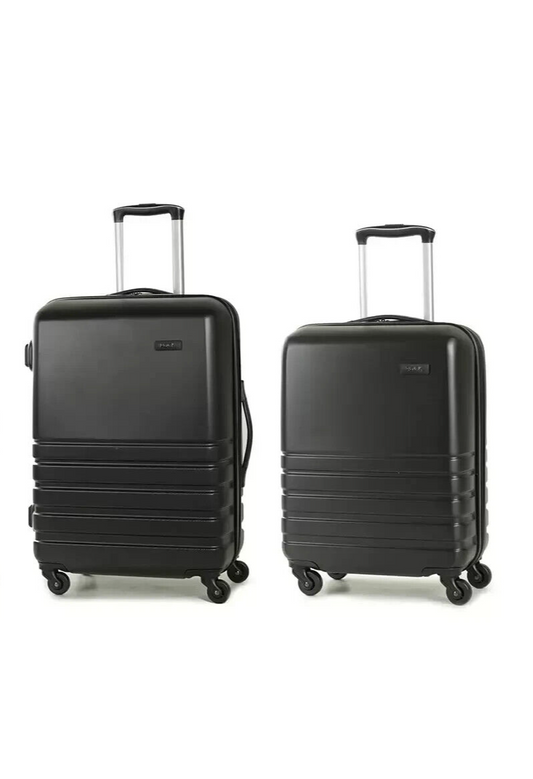 Rock Byron Piece Hardside Luggage Set in Black