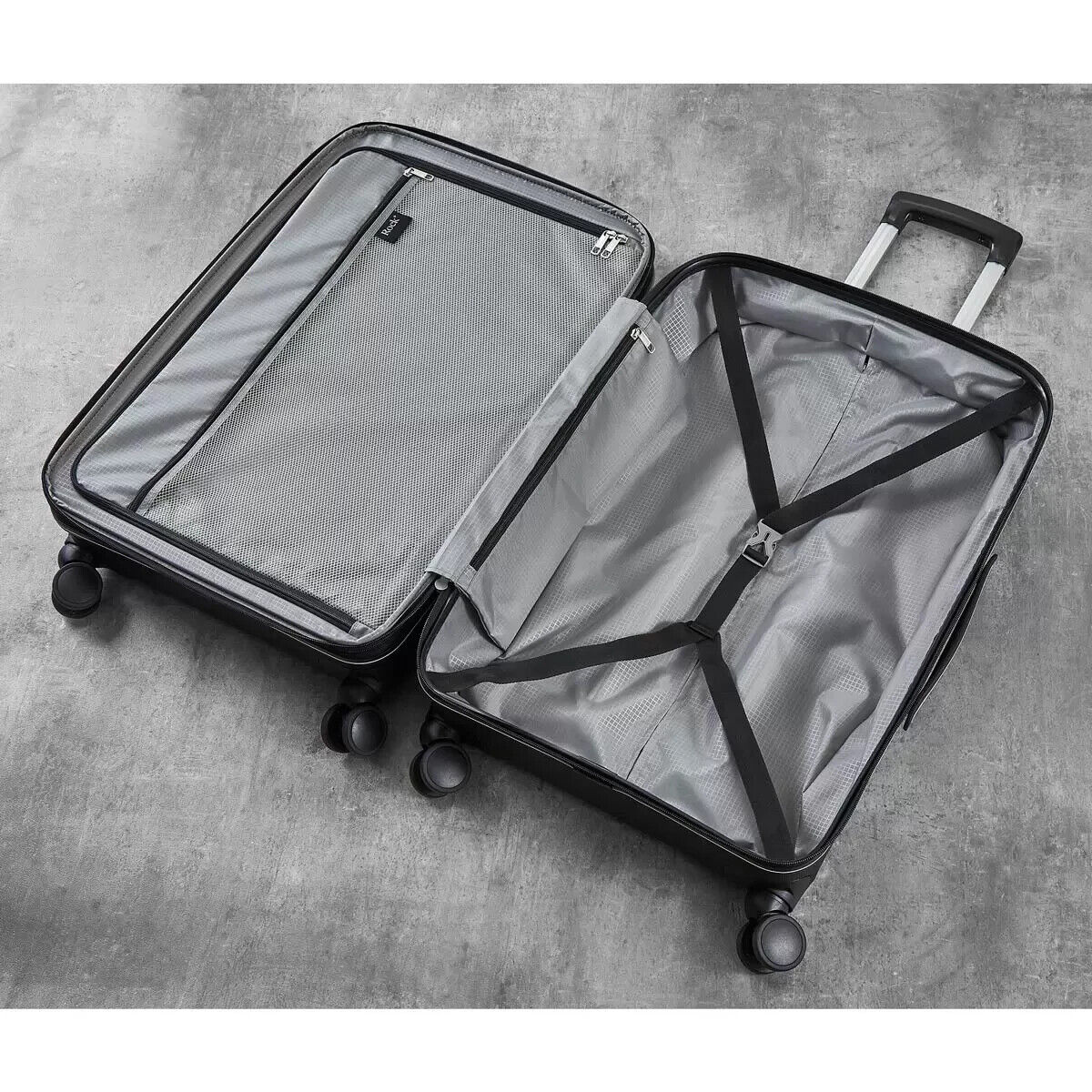 NEW Rock Prime 3 Piece Hardside Luggage Set in Black