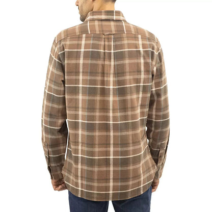 Jachs Mens Flannel Shirt & Thermal 2 Pack in Brown Plaid XL