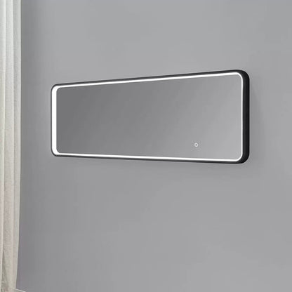 OVE Decors Lyon LED Leaner Mirror Matte Black Finish 51 x 152 cm freestanding