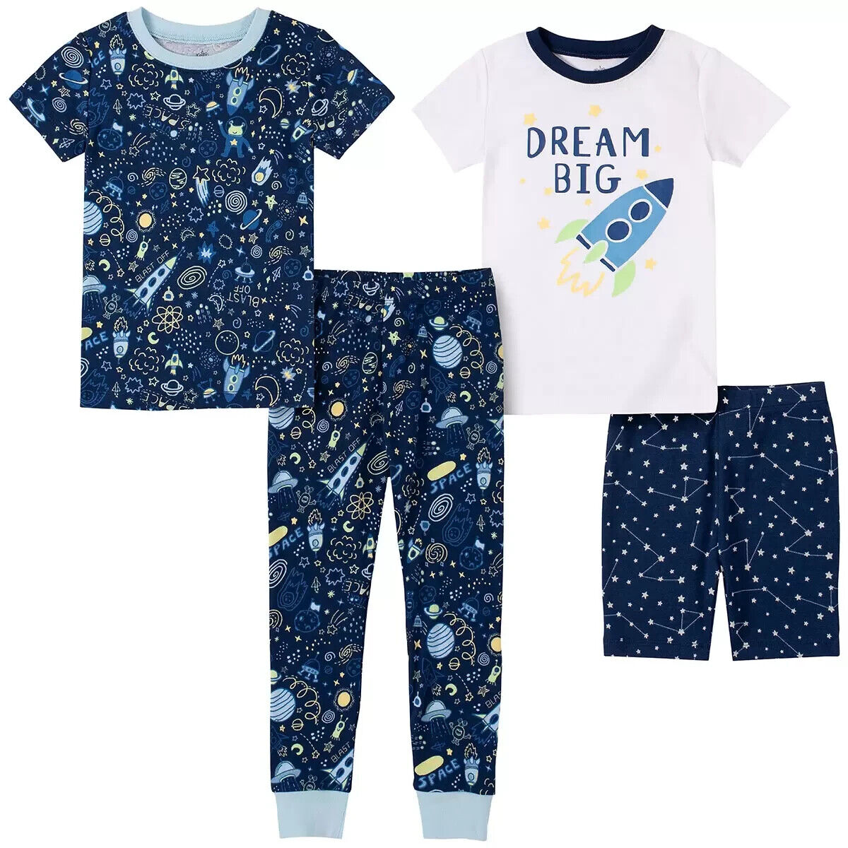 Headquarters Children's 4 Piece Pyjama Set, Space, Size 6