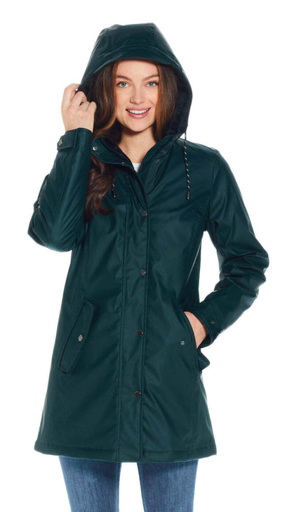 Weatherproof Ladies Slicker Jacket in Hunter Green