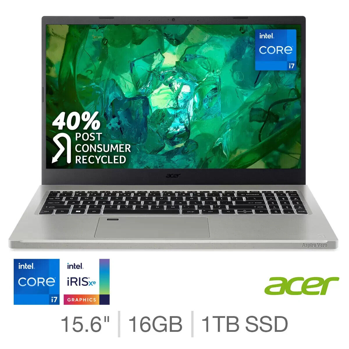 Acer Aspire Vero, Intel Core i7, 16GB RAM, 1TB SSD, 15.6” Laptop, NX.KLMEK.005