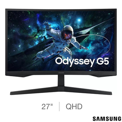 Samsung Odyssey G55C 27 Inch QHD 165Hz Curved Gaming Monitor, LS27CG552EUXXU