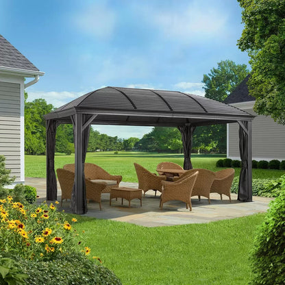 Sojag Moreno 10ft x 16ft (2.89 x 4.74m) Aluminium Frame Sun Shelter Steel Roof