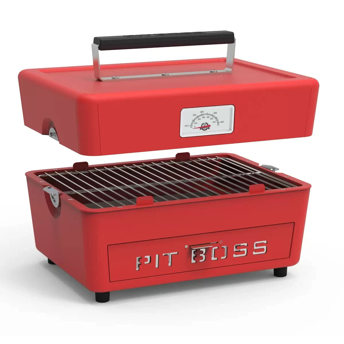 Pit Boss 24" Portable Charcoal Barbecue in Red + Cover