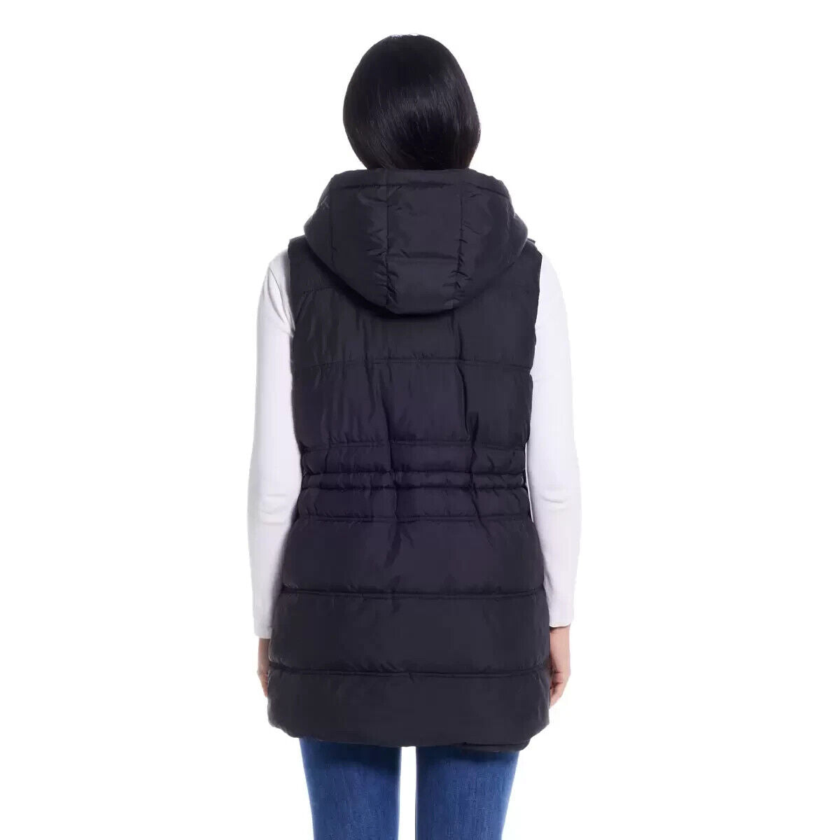 Weatherproof Ladies Hooded Long Gilet in Black Size XL