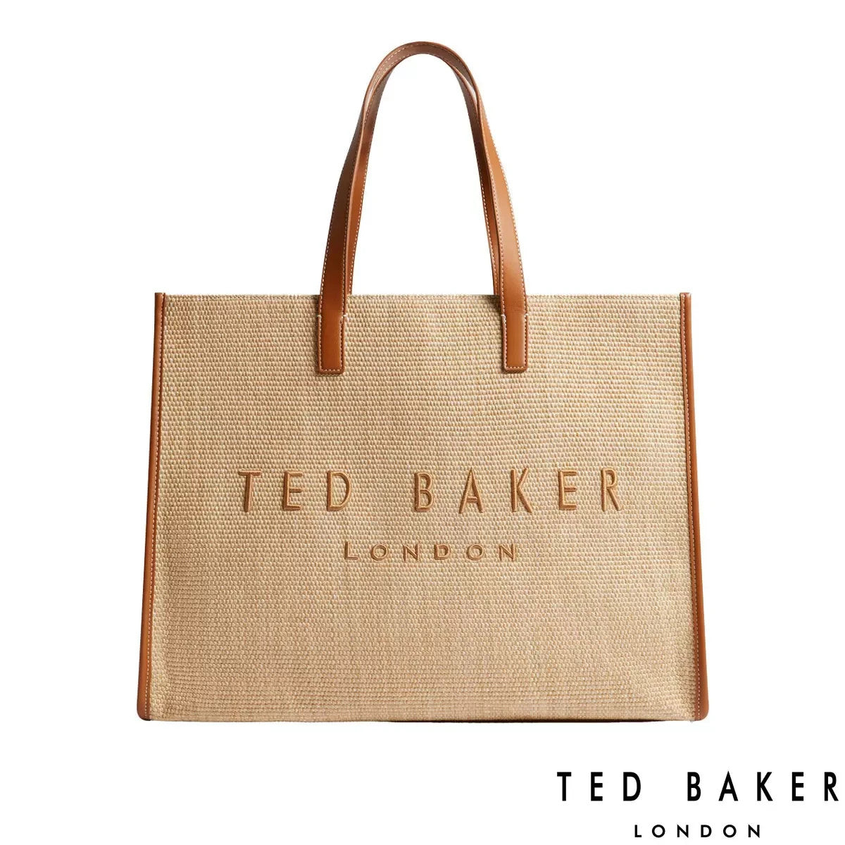 Ted Baker Pallmer Large Raffia Tote in Brown
