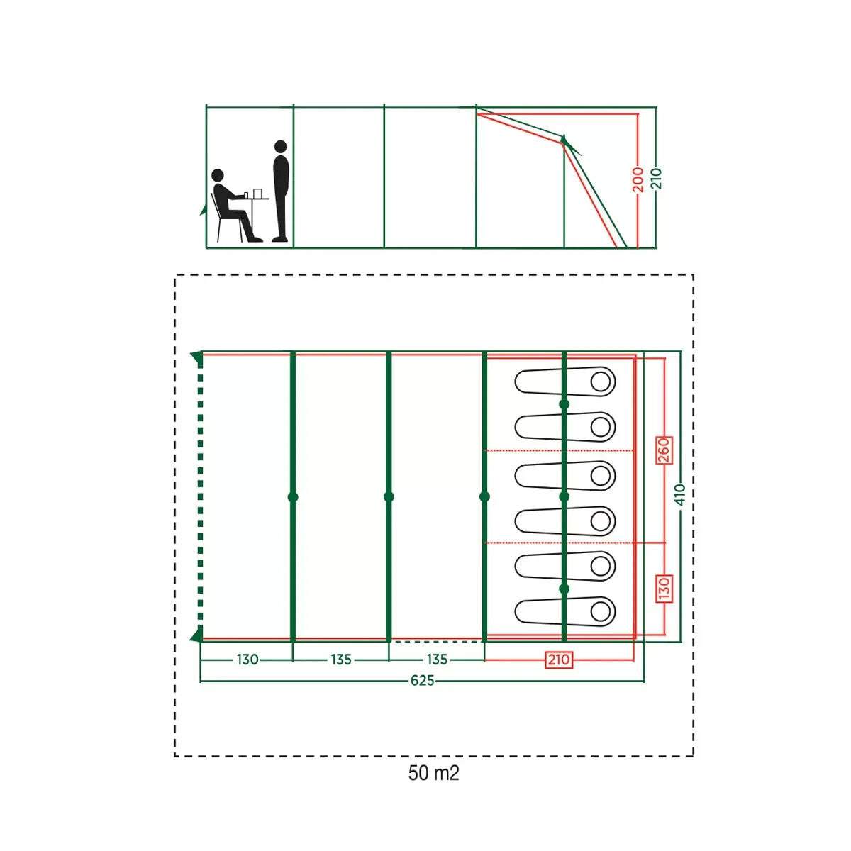 Coleman Aspen 6L Family Tent, 6 Person Camping New Waterproof