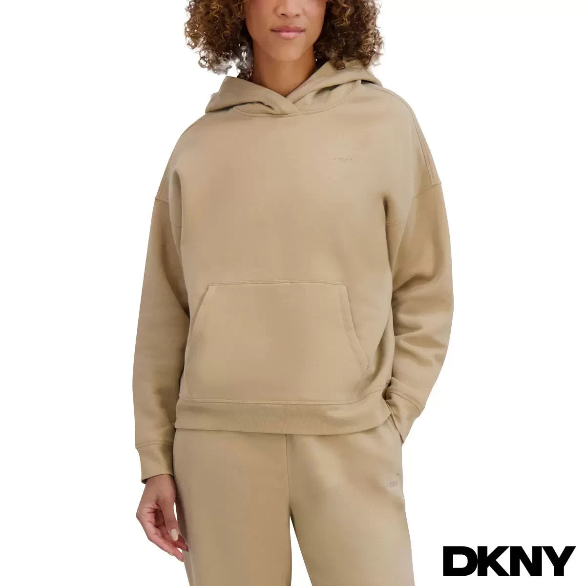 DKNY Sport Women's Fleece Hoodie in Beige
