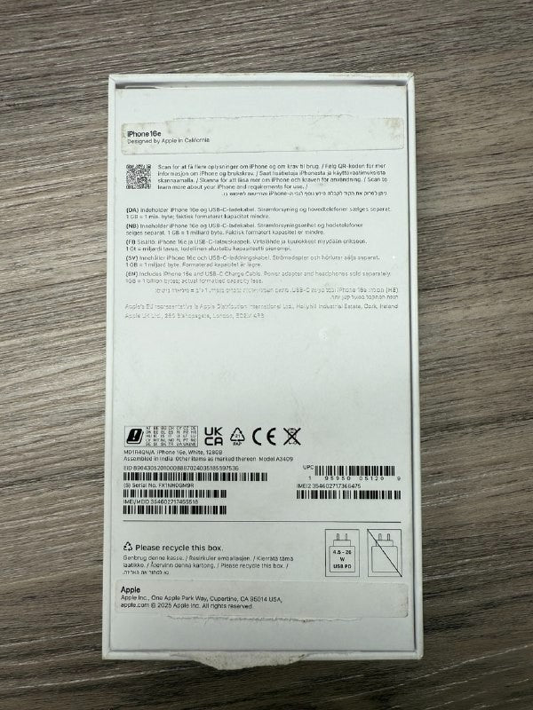 Apple iPhone 16e 128GB Sim Free Mobile Phone in White, MD1R4QN/A 41 cycles