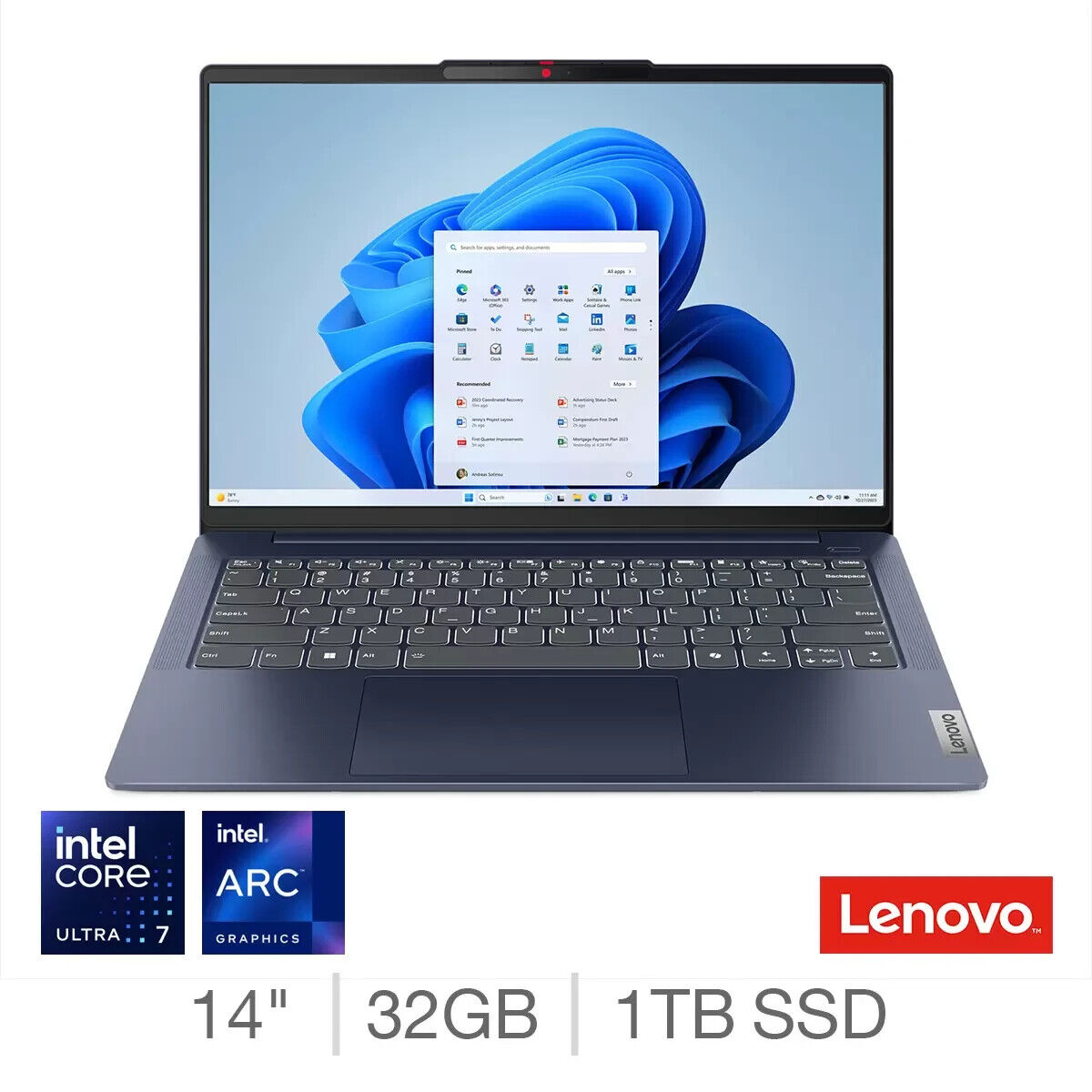 Lenovo IdeaPad Slim 5, Intel Ultra 7, 32GB RAM, 1TB SSD, 14'' OLED Laptop VAT