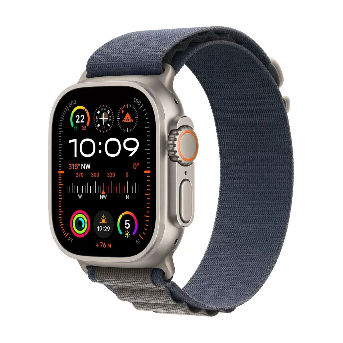 NEW Apple Watch Ultra 2 GPS +Cellular 49mm Titanium Case with Blue Alpine Loop S