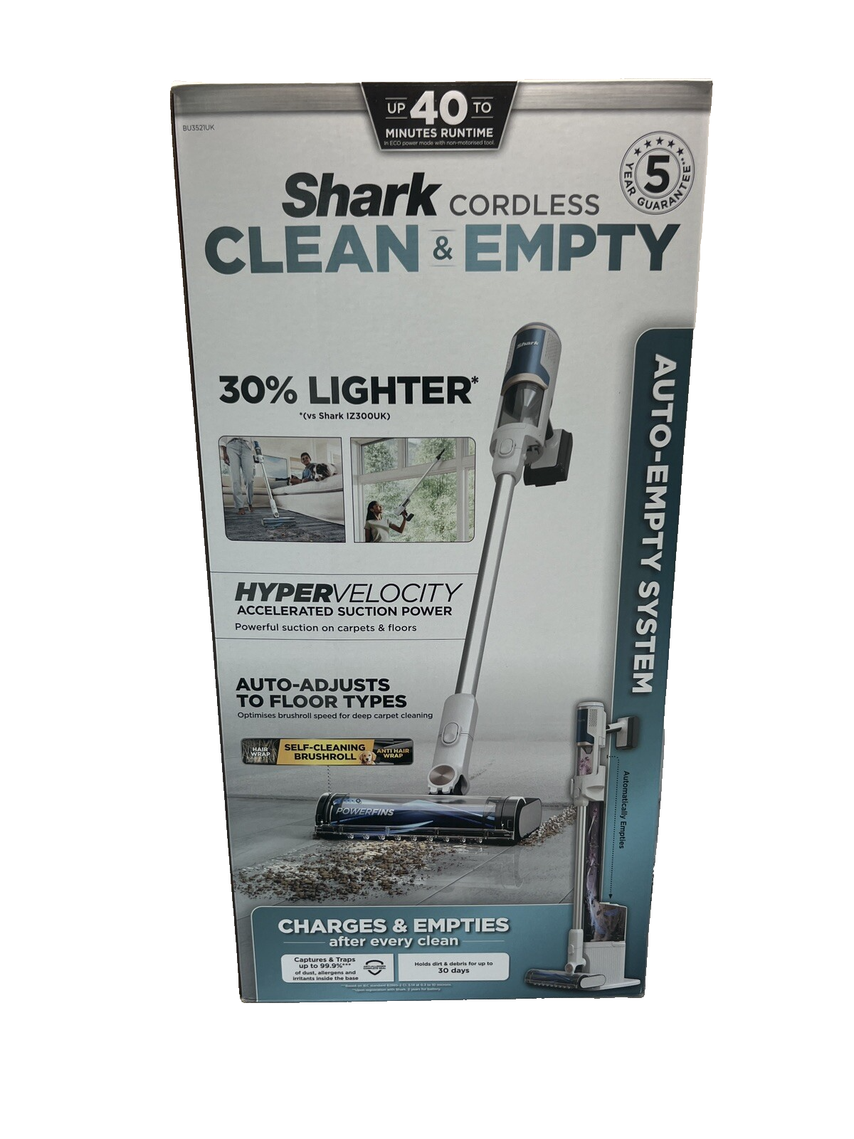 Shark Clean & Empty Cordless Vacuum Cleaner with Auto-Empty System, BU3521UK