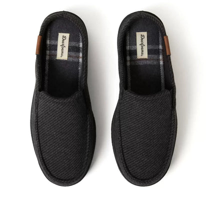 Dearfoam Men's Clog Slippers in Black, Size Medium (UK 8-9)