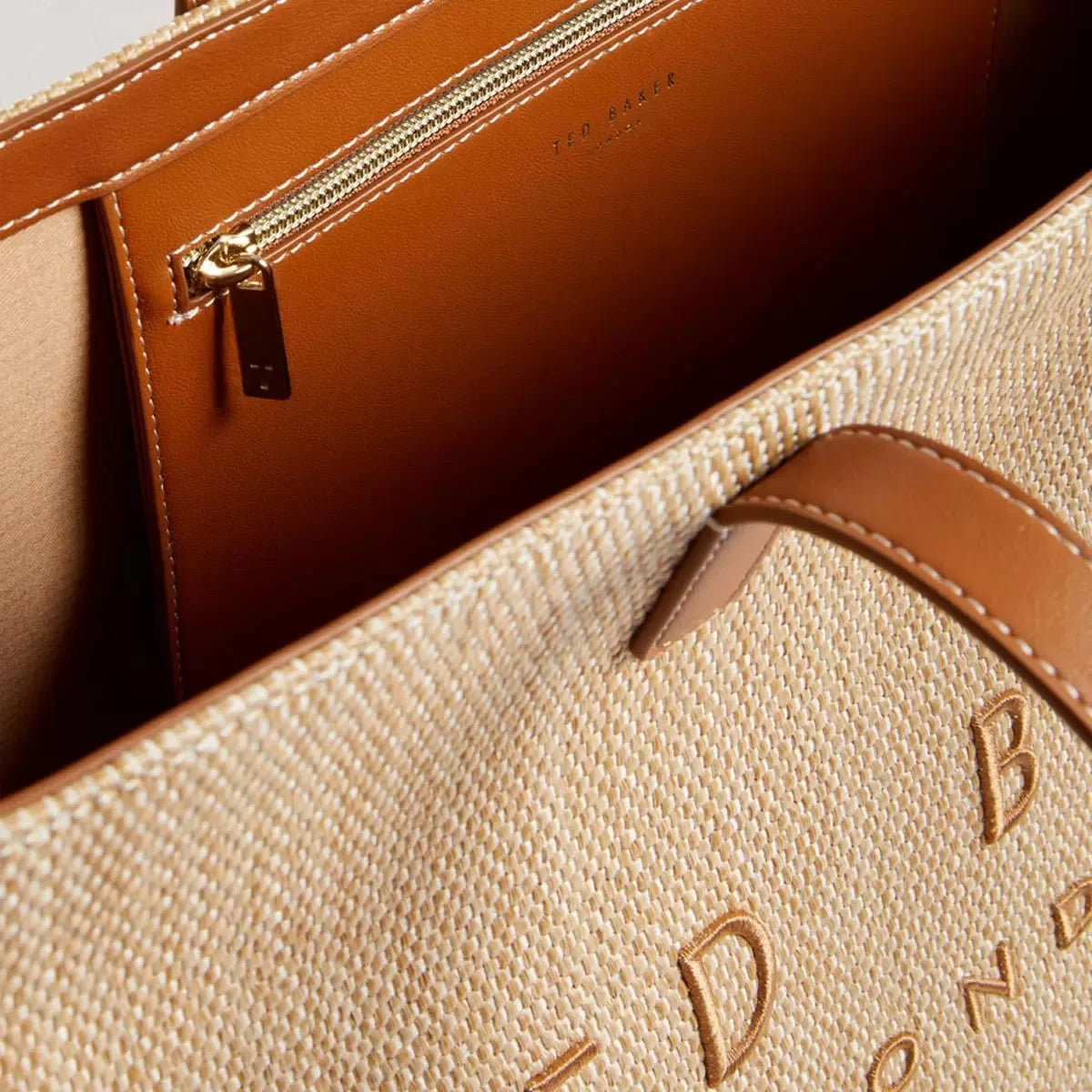 Ted Baker Pallmer Large Raffia Tote in Brown