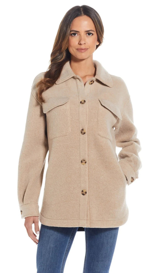 Weatherproof Garment FLEECE SHACKET Beige Tan S M L XL