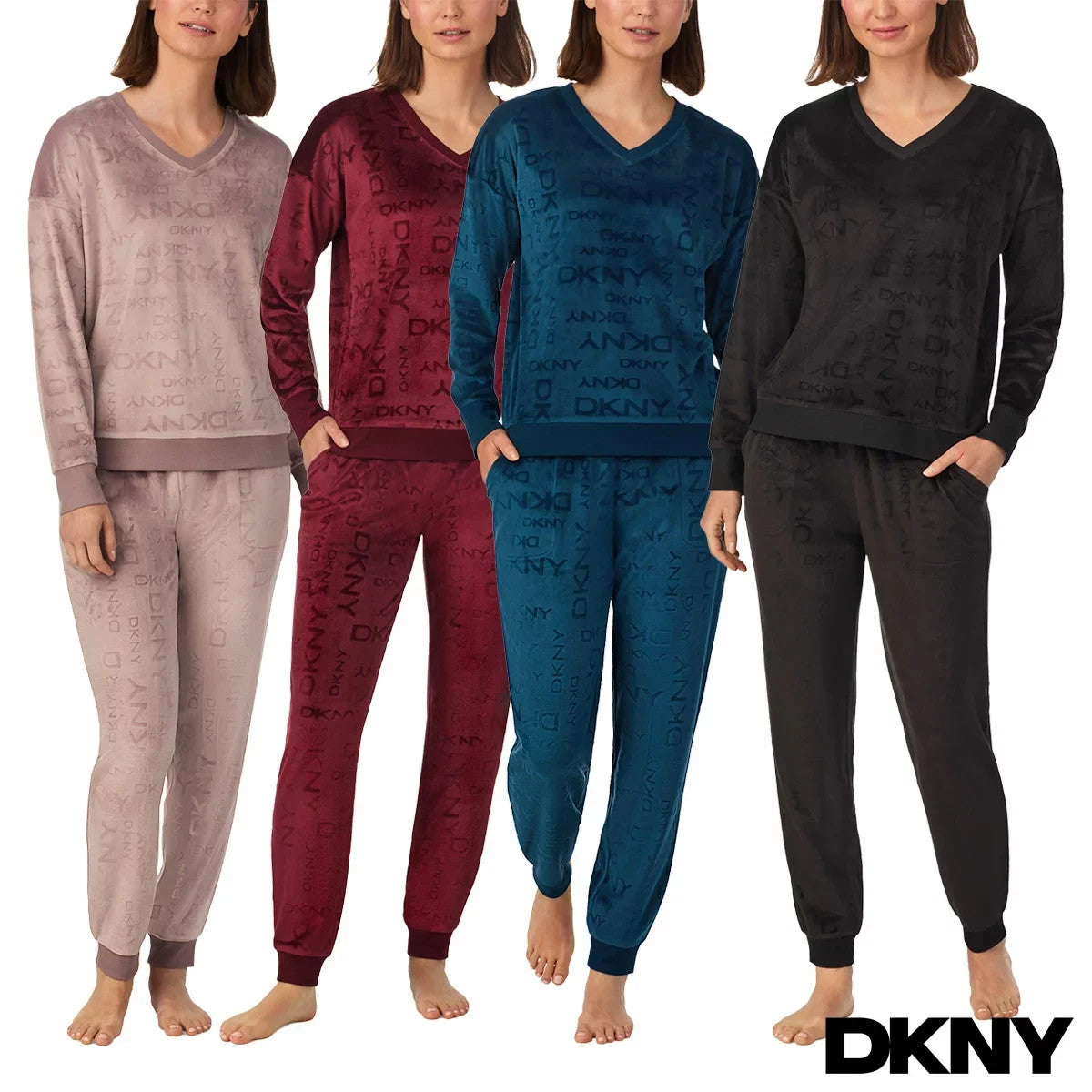 DKNY Ladies Lounge Set Teal Taupe XL