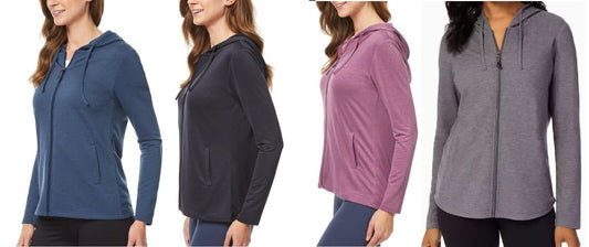 32 Degrees Women' 2-pack Full Zip Lightweight Hoody with UPF 40 / Brand New