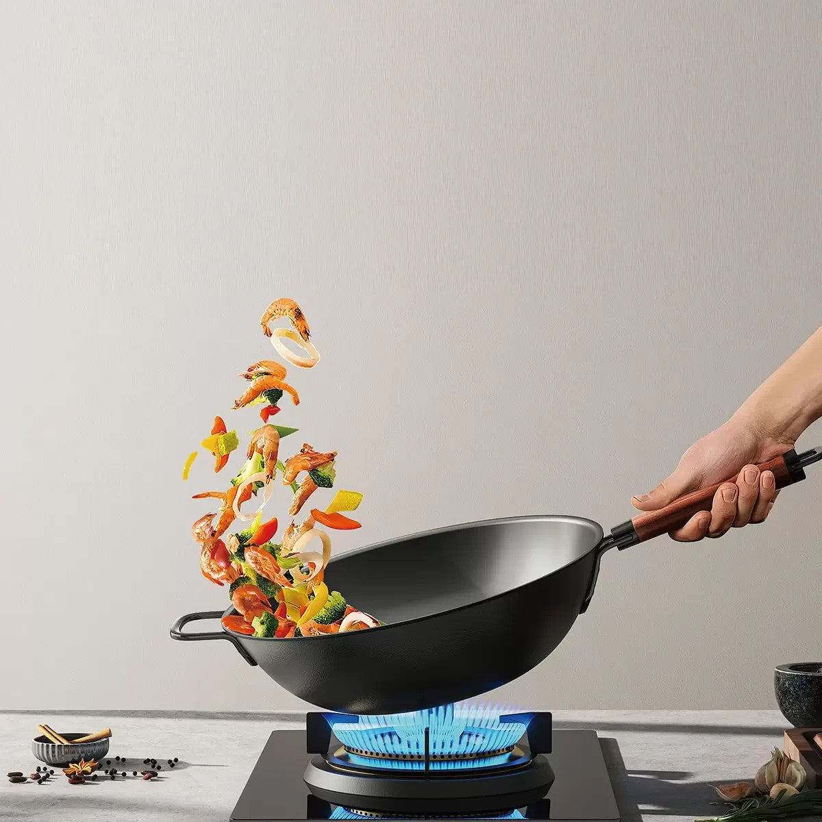 Sanho 32cm Iron Non Stick Wok