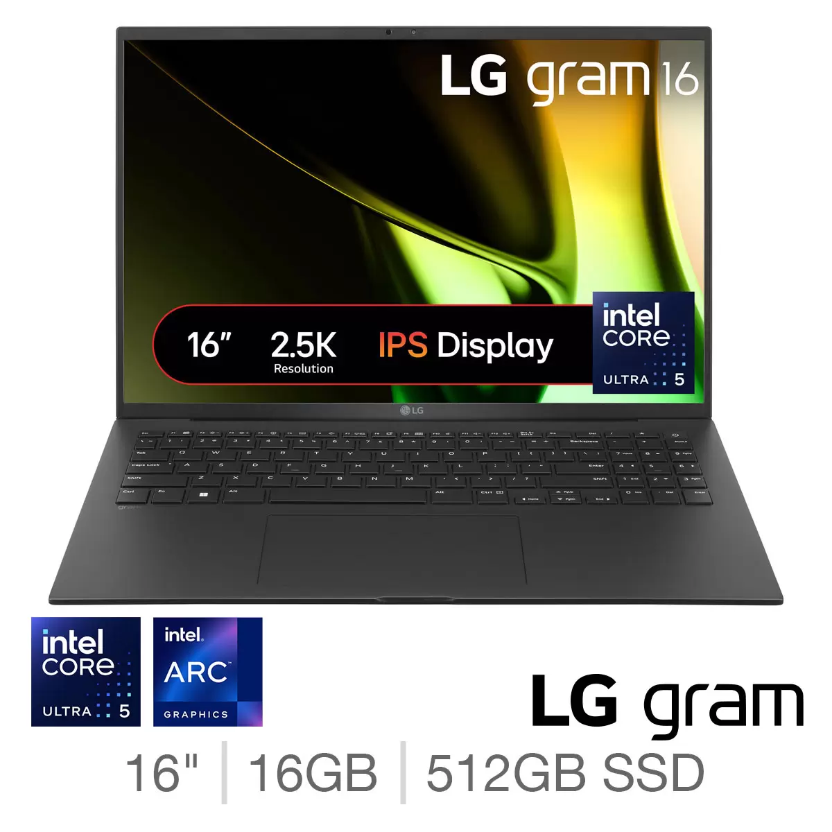 LG Gram, Intel Ultra 5, 16GB RAM, 512GB SSD, 16 Inch Laptop, 16Z90S-G.AA55 VAT