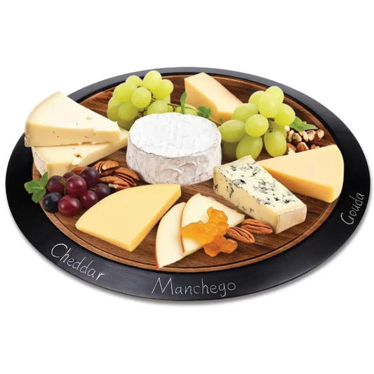 Lazy Susan Chalkboard 18" Round, Ideal for Serving & Entertaining, Black **