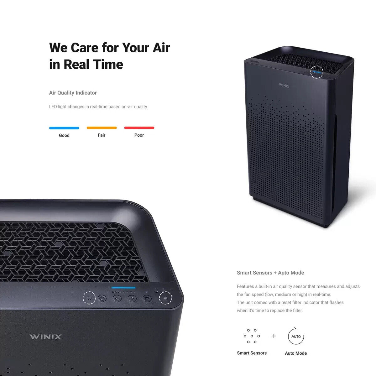 NEW SELEAED Winix Zero-SE Air Purifier with HEPA & Additional Filter AZSU355-NKB