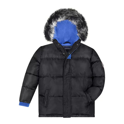 Andy & Evan Boy's Parka Coat in Black, XS