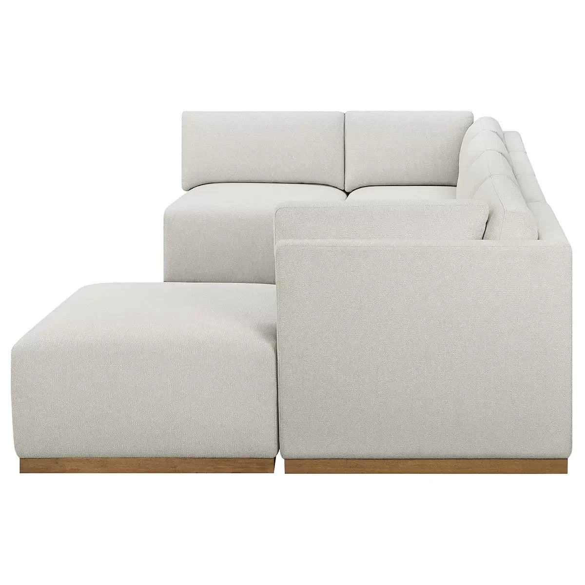 Henredon Murphy Cream 6 Piece Modular Fabric Sofa Corner Ottoman