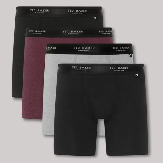 Ted Baker Men's Boxer Shorts, 4 Pack in Black, Extra Large