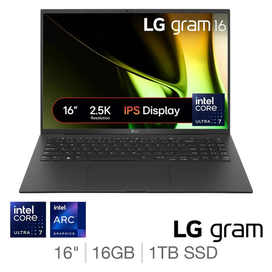 LG Gram Laptop Lightweight Ultra 7 16GB RAM 1TB SSD 16 Inch 16Z90S-G.AA78A1 VAT