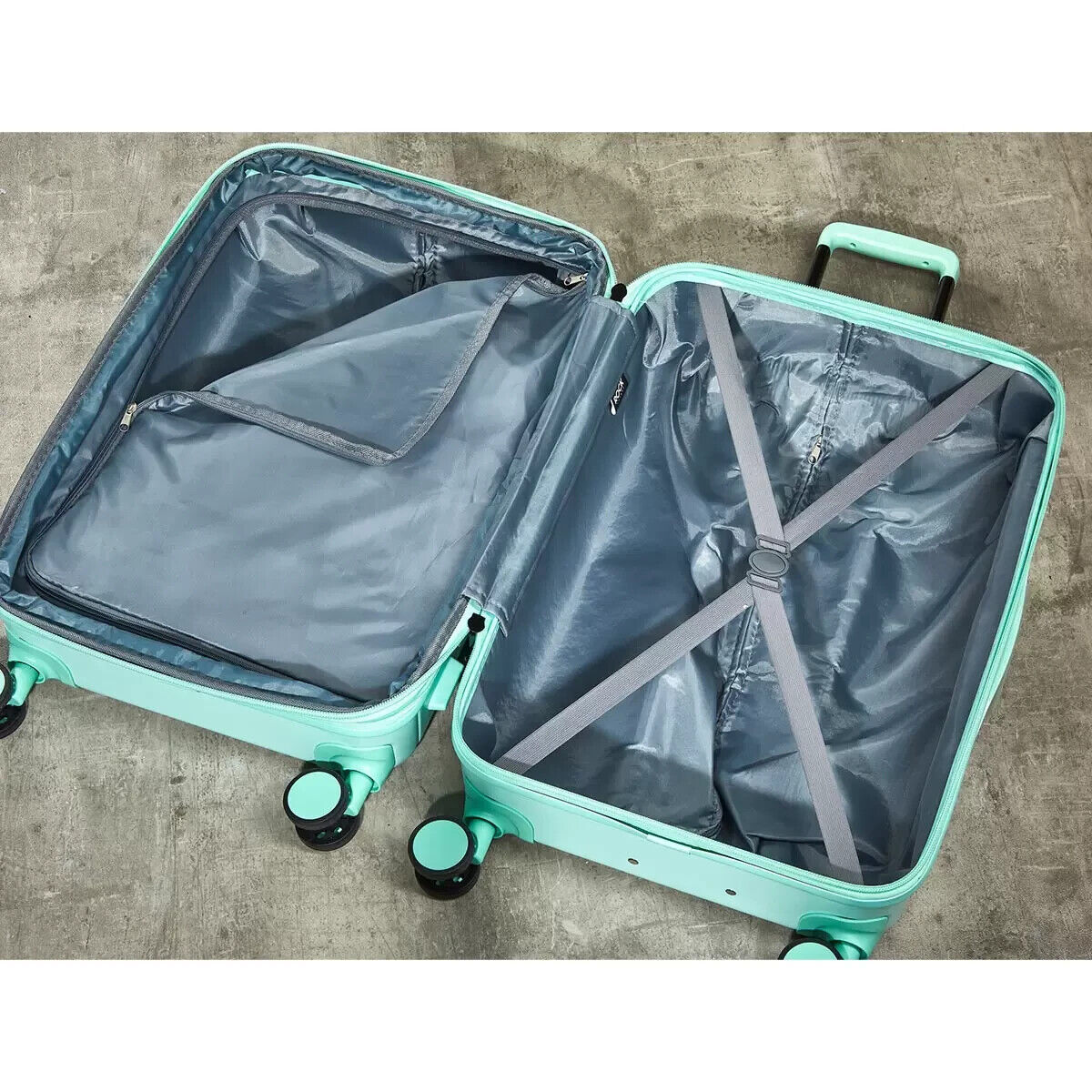 Rock Novo 4 Piece Hardside Luggage Set in Pastel Green